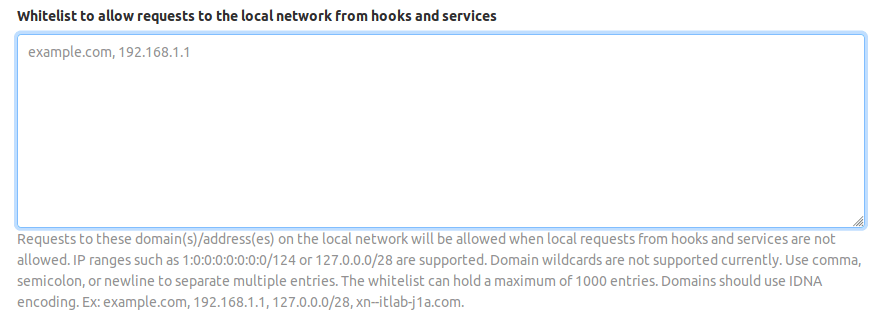 Outbound local requests whitelist