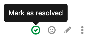 "Resolve comment" button