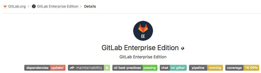 Badges on Project overview page
