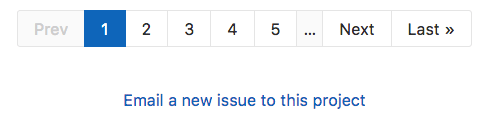 Bottom of a project issues page