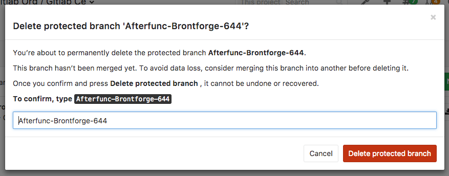Delete protected branches