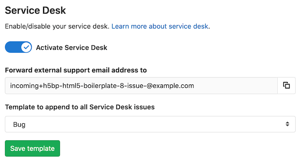 Service Desk enabled