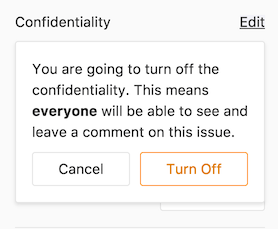 Turn off confidentiality