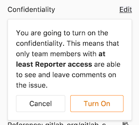 Turn on confidentiality